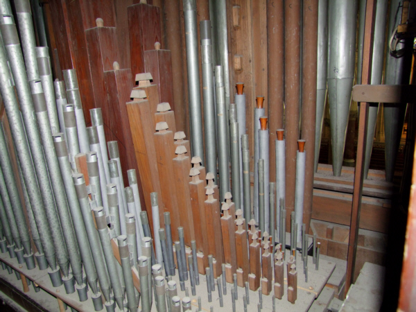 Some of the 2,500 pipes of the Cobh Cathedral Organ